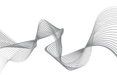 Beyaz arka plan üzerinde izole soyut gri dalga. Vektör illustra