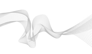 Beyaz arka plan üzerinde izole soyut gri dalga. Vektör illustra