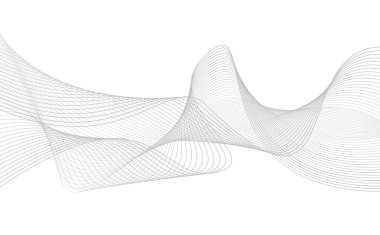 Beyaz arka plan üzerinde izole soyut gri dalga. Vektör illustra