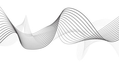 Beyaz arka plan üzerinde izole soyut gri dalga. Vektör illustra