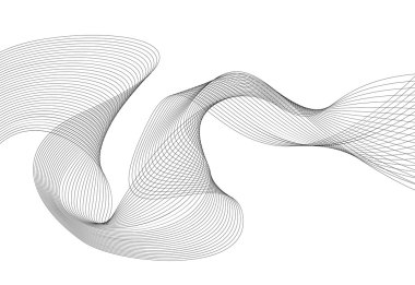 Beyaz arka plan üzerinde izole soyut gri dalga. Vektör illustra