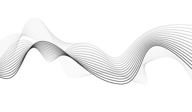 Beyaz arka plan üzerinde izole soyut gri dalga. Vektör illustra