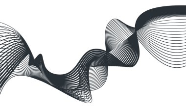 Beyaz arka plan üzerinde izole soyut gri dalga. Vektör illustra