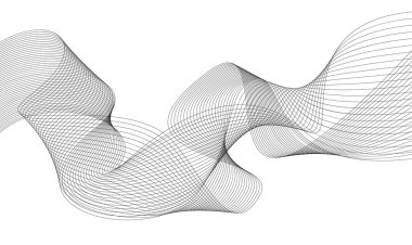 Beyaz arka plan üzerinde izole soyut gri dalga. Vektör illustra