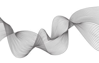 Beyaz arka plan üzerinde izole soyut gri dalga. Vektör illustra