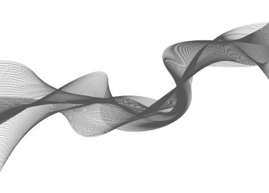 Beyaz arka plan üzerinde izole soyut gri dalga. Vektör illustra