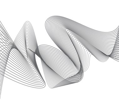 Beyaz arka plan üzerinde izole soyut gri dalga. Vektör illustra