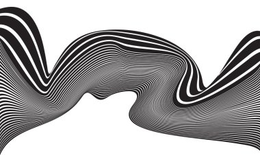 optik art opart çizgili dalgalı arka plan soyut dalgalar siyah bir