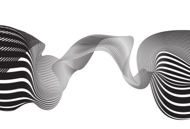 Beyaz arka plan üzerinde izole soyut gri dalga. Vektör illustra