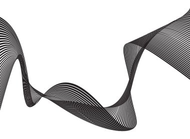 Beyaz arka plan üzerinde izole soyut gri dalga. Vektör illustra