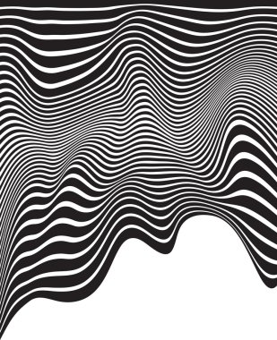 optik art opart çizgili dalgalı arka plan soyut dalgalar siyah bir