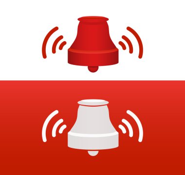 zil çan vektör simge illüstrasyon simge işareti kırmızı