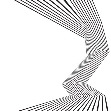 siyah ve beyaz mobious dalga çizgili optik soyut tasarım