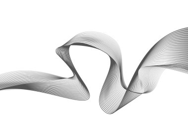 Beyaz arka plan üzerinde izole soyut gri dalga. resimde fo