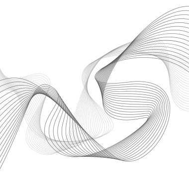 Beyaz arka plan üzerinde izole soyut gri dalga. resimde fo