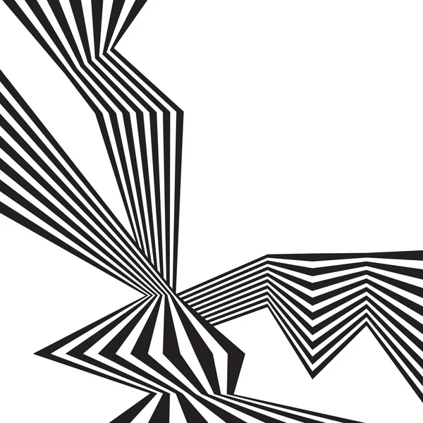 Černý a bílý pohyblivý vlnový proužek optický abstraktní design — Stockový vektor