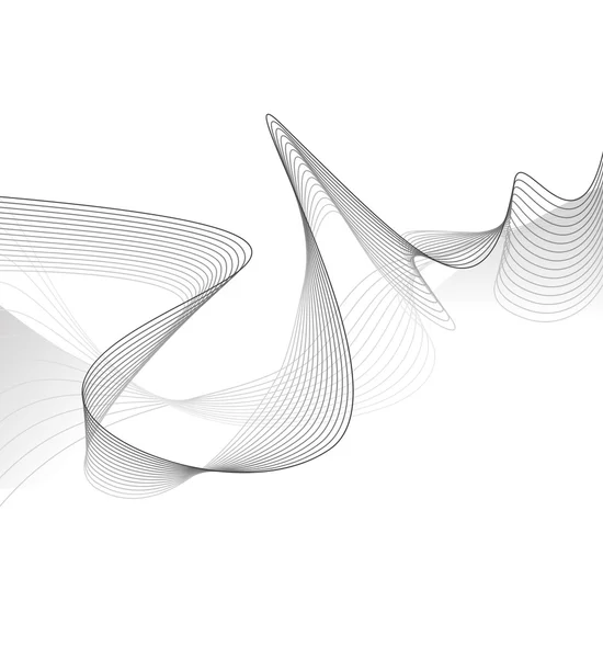 Onda gris abstracta aislada sobre fondo blanco. Vector ilustra — Archivo Imágenes Vectoriales