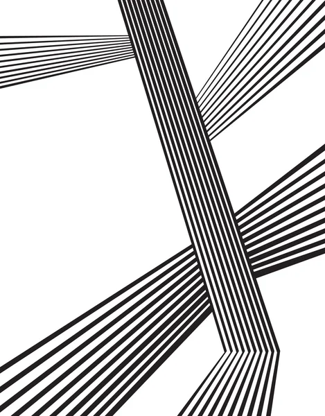 Siyah ve beyaz mobious dalga çizgili optik soyut tasarım — Stok Vektör