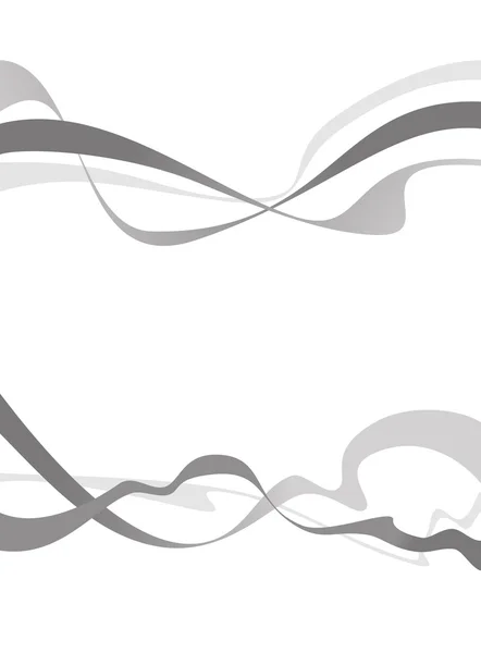 Abstrakte graue Welle isoliert auf weißem Hintergrund. Vektorillustrationen — Stockvektor