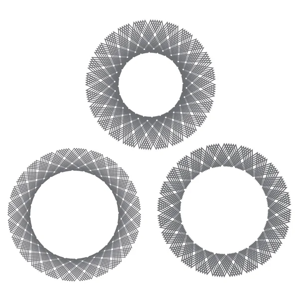 Circular abstract set, collection of frames grayscale — Stock Vector
