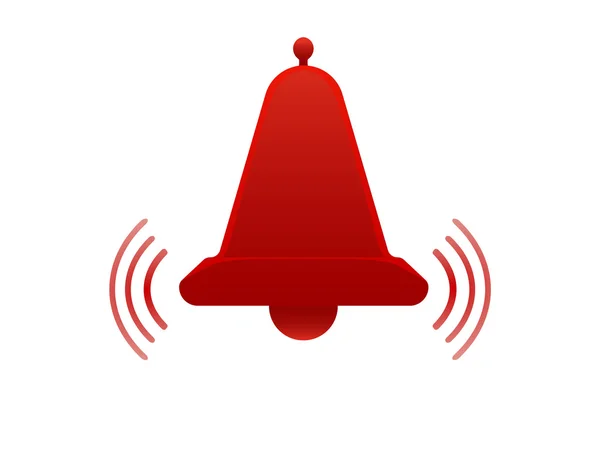 Rode beltonen bell vector pictogram illustratie symbool teken — Stockvector