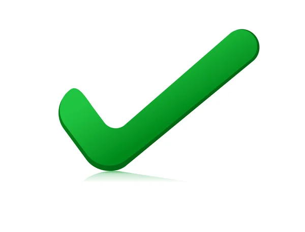 Icono de marca de verificación, símbolo, signo, vector verde — Vector de stock