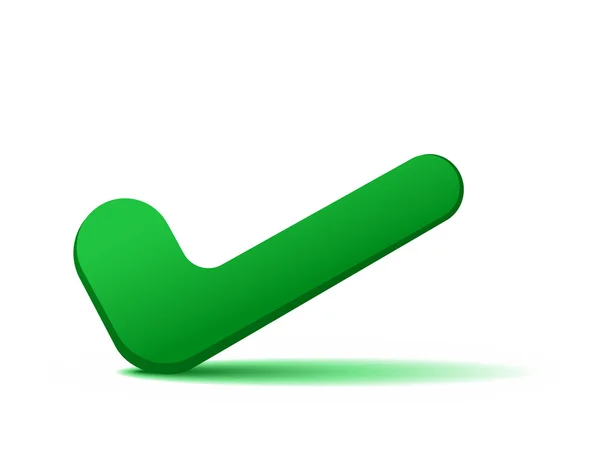 Icono de marca de verificación, símbolo, signo, vector verde — Vector de stock