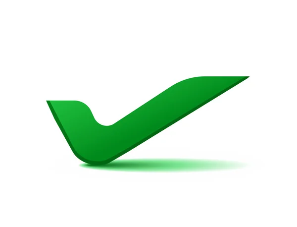 Icono de marca de verificación, símbolo, signo, vector verde — Vector de stock