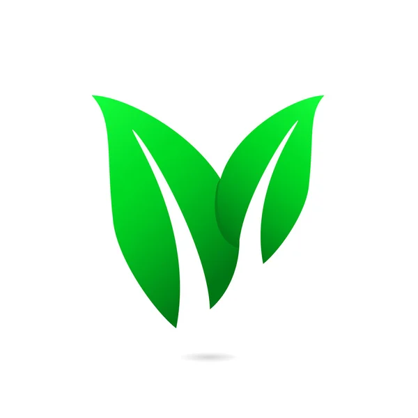 Zielony liść płaskie ikona. symbol wektor ikona ilustracja — Wektor stockowy