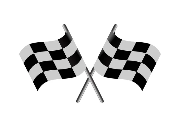 Bandera de carrera cruzada bandera a cuadros blanco y negro — Vector de stock