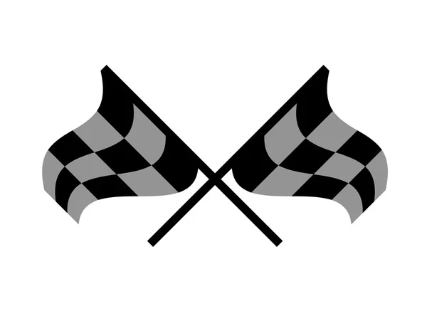 Race flag  crossed checkered flag black and white — Stock Vector