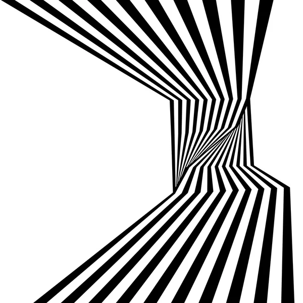 Arte óptico, opart rayas fondo ondulado. ondas abstractas negro — Archivo Imágenes Vectoriales