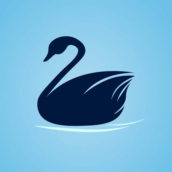 Cisne nadando na água, símbolo. design de ícone, ilustração — Vetor de Stock