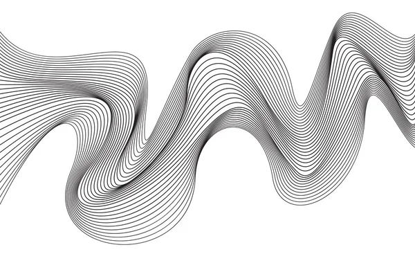 白い背景に分離された抽象的な灰色の波。図 fo — ストックベクタ