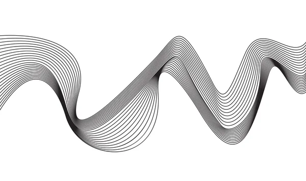 白い背景に分離された抽象的な灰色の波。図 fo — ストックベクタ