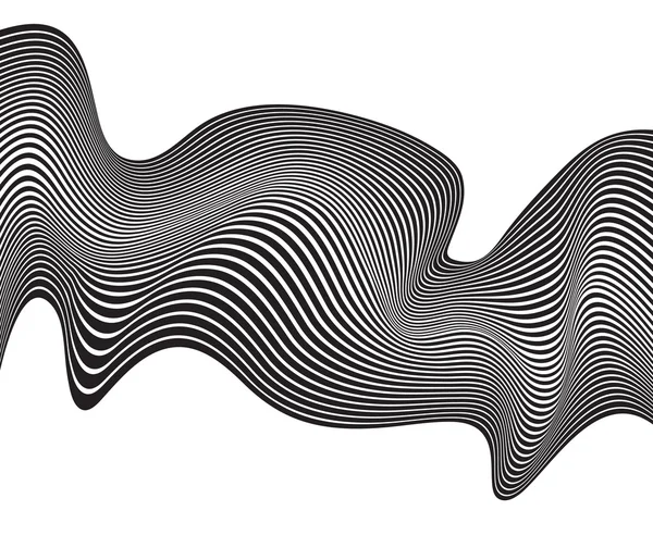 白い背景に分離された抽象的な灰色の波。図 fo — ストックベクタ