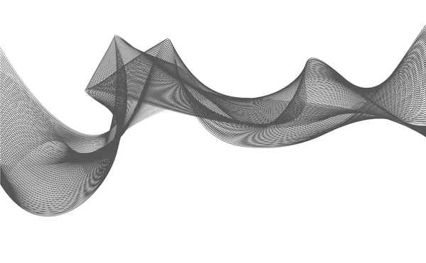 흰색 배경에 고립 된 추상 회색 물결입니다. 벡터 일러스트레이션 — 스톡 벡터