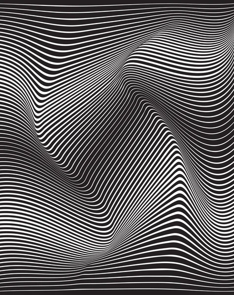 optik art opart çizgili dalgalı arka plan soyut dalgalar siyah bir