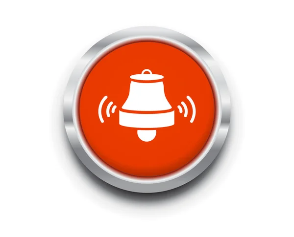 Rojo timbre campana vector icono ilustración símbolo signo — Vector de stock