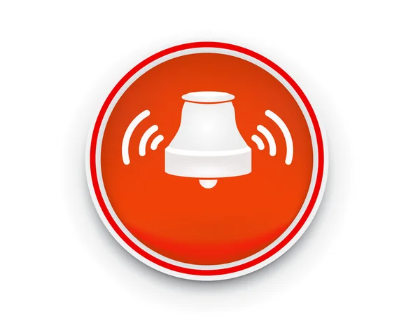 Rojo timbre campana vector icono ilustración símbolo signo — Vector de stock