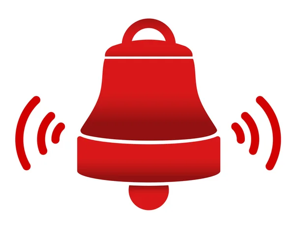 Red ringing bell vector icon illustration symbol sign — Stock Vector