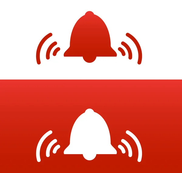 Red ringing bell vector icon illustration symbol sign — Stock Vector