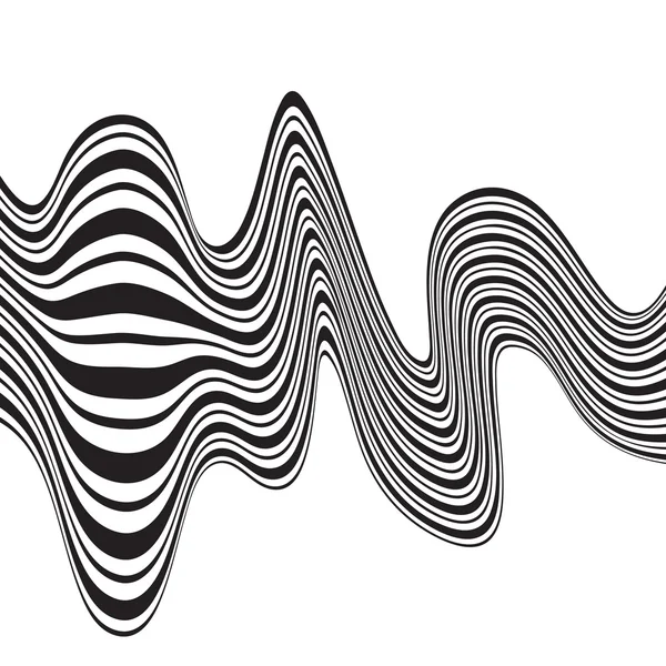 Černá a bílá mobious vlnové pruhy optický design opart — Stockový vektor