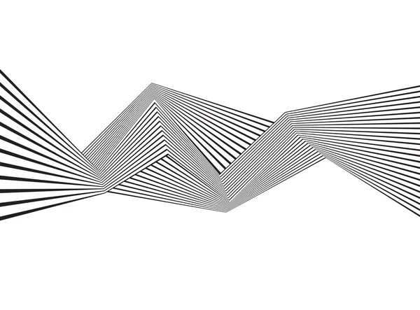 Diseño abstracto óptico de banda de onda mobia en blanco y negro — Vector de stock