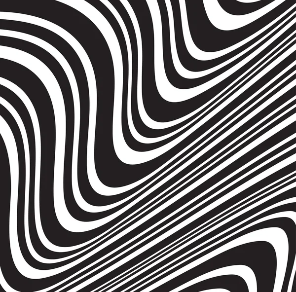 Bianco e nero mobious wave stripe disegno ottico opart — Vettoriale Stock