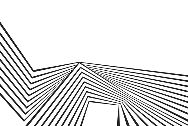 Zwart-wit mobielgolf streep optisch abstract design — Stockvector