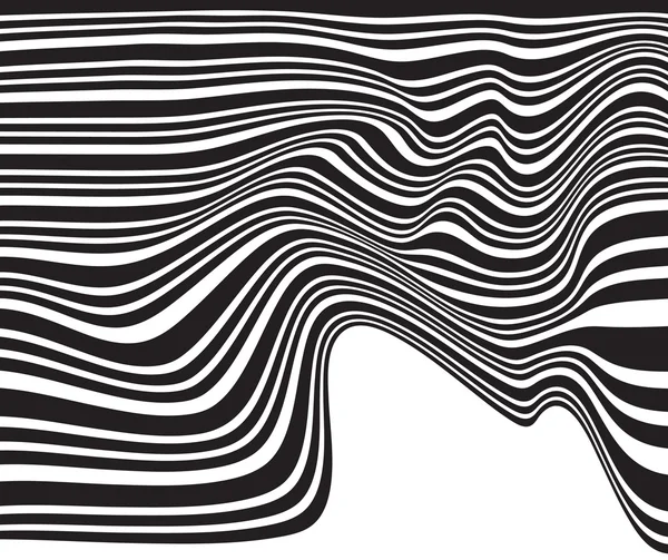 Black and white mobious wave stripe optical design opart — Stock Vector