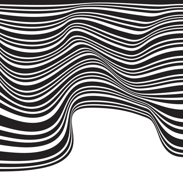 Blanco y negro onda mobious rayas diseño óptico opart — Archivo Imágenes Vectoriales