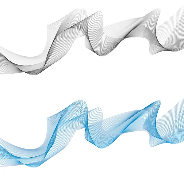白い背景に分離された抽象的な灰色の波。図 fo — ストックベクタ