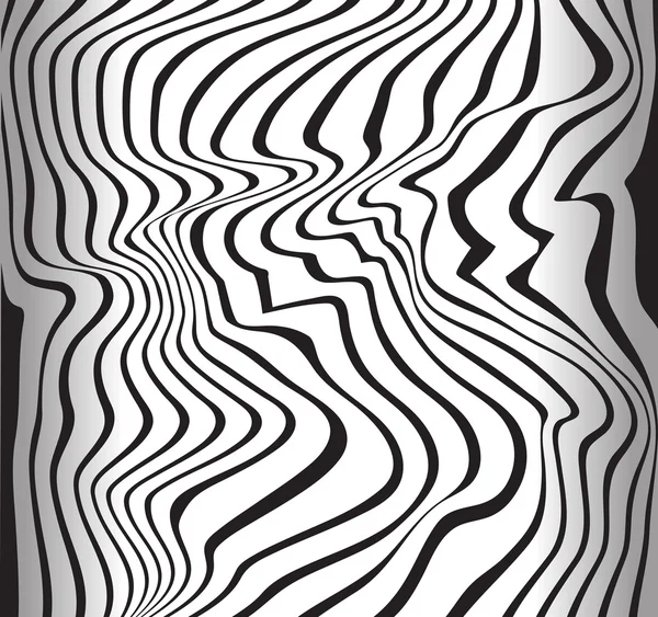 Optische Kunst Hintergrund Welle Design schwarz und weiß — Stockvektor